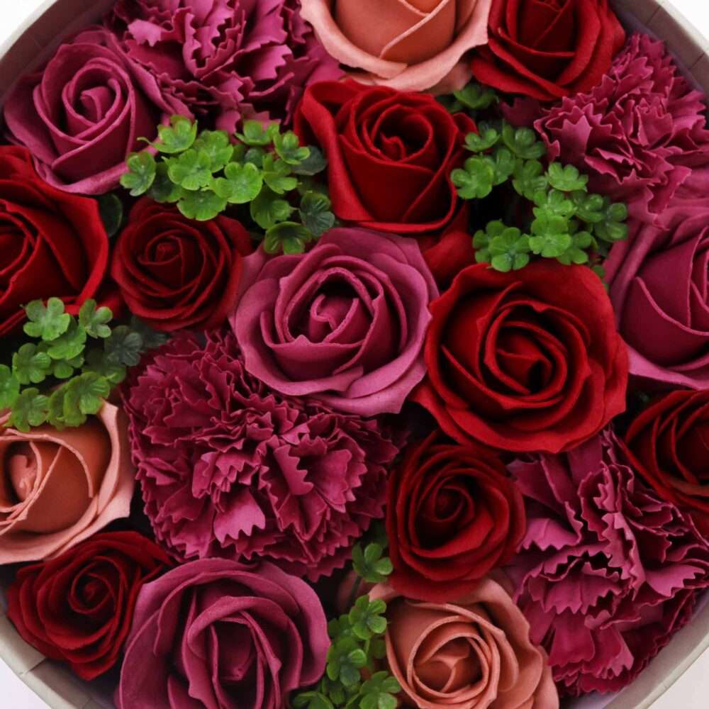 Soap flower bouquet in burgundy tones for bathroom decor - Image 2