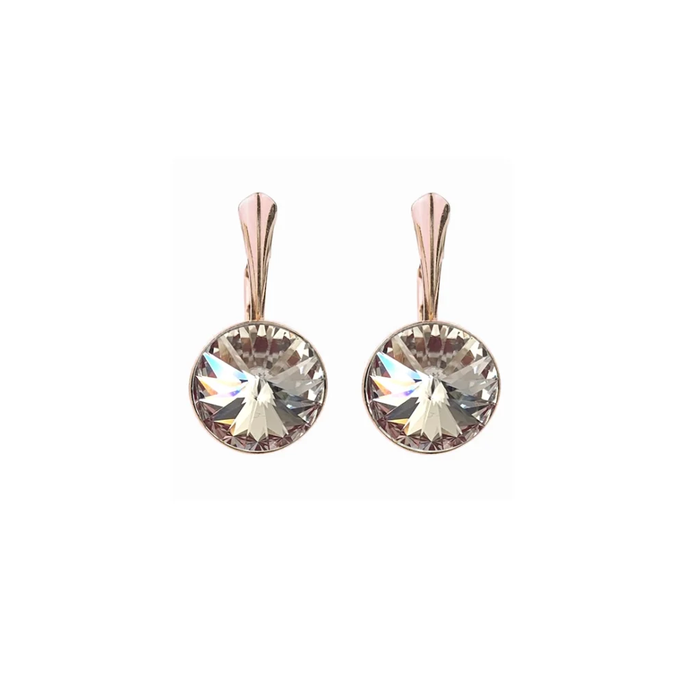 Gold-plated silver earrings with crystals “Skyscrapers of Dubai” - Image 2